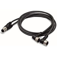 WAGO Kabel 756-5517/040-020 pro senzor / akční člen 2× zásuvka M12 úhlová, zástrčka M12A přímá