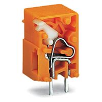 WAGO Svorka 741-913 s možností řadového připojení na DPS, tlačítko, 2,5 mm², oranžová