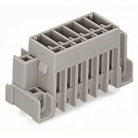 WAGO Konektor 769-641/004-000 s pájecími piny THT Pájecí kontakt 1,0 × 1,0 mm Rovné provedení, šedá
