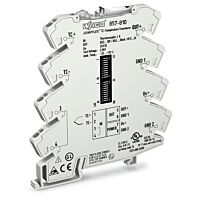 WAGO Transformátor 857-810 měřící teploty pro termočlánky Proudový a napěťový výstupní signál Konfigurování pomocí přepínačů DIP, šedá