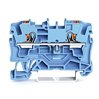 WAGO Svorka 2204-1204 2vodičová průchozí s ovládacím tlačítkem 4 mm², modrá