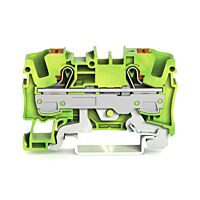 WAGO Svorka 2206-1207 2vodičová pro ochranný vodič s ovládacím tlačítkem 6 mm², zelenožlutá