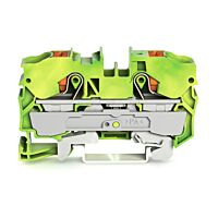 WAGO Svorka 2210-1207 2vodičová pro ochranný vodič s ovládacím tlačítkem 10 mm², zelenožlutá