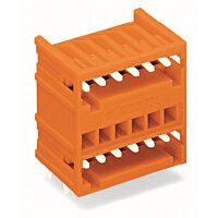 WAGO Konektor 734-432 Dvoupatrový s pájecími piny THT Pájecí kontakt 1,0 × 1,0 mm Úhlové provedení, oranžová