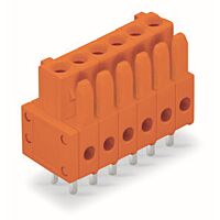 WAGO Konektor 734-502 pružinový THT Rovné provedení Rozteč 3,81 mm, oranžová