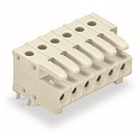 WAGO Konektor 734-544 pružinový THT Úhlové provedení Rozteč 3,5 mm, šedá