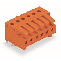 WAGO Konektor 734-576 pružinový THT Úhlové provedení Rozteč 3,81 mm, oranžová