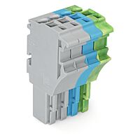 WAGO Svorka 2022-104/000-038/999-953 1vodičová pružinová Push-in CAGE CLAMP®, 4 mm², šedá/modrá/zelenožlutá