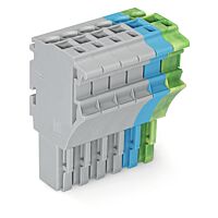 WAGO Svorka 2022-106/000-038/999-953 1vodičová pružinová Push-in CAGE CLAMP®, 4 mm², šedá/modrá/zelenožlutá