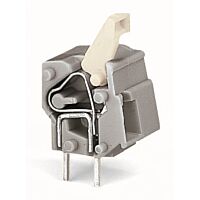 WAGO Svorka 257-763/999-950 s možností řadového připojení na DPS, tlačítko, 2,5 mm², šedá