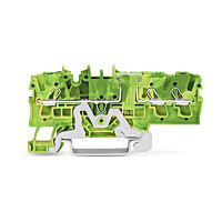 WAGO Svorka 2002-1707 3vodičovávorka pro ochranný vodič2,5 mm²Boční a středový popis, zelenožlutá
