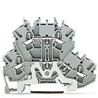 WAGO Svorka 2002-2228 dvoupatrová stíněného vodiče průchozí 2,5 mm², šedá