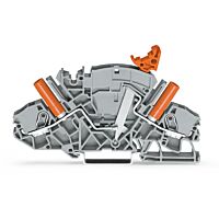 WAGO Svorka 2007-8821 2vodičová rozpojovací a měřicí S držákem zapojovacího můstku, šedá