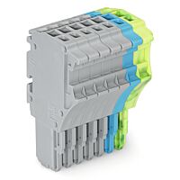 WAGO Konektor 2020-107/000-038 1vodičový pružinový Push-in CAGE CLAMP® 1,5 mm², šedá/modrá/zelenožlutá