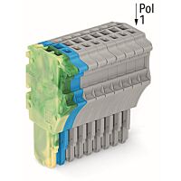 WAGO Konektor 2020-110/000-039 1vodičový pružinový Push-in CAGE CLAMP® 1,5 mm², zelenožlutá/modrá/šedá