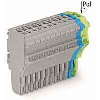 WAGO Konektor 2020-114/000-038 1vodičový pružinový Push-in CAGE CLAMP® 1,5 mm², šedá/modrá/zelenožlutá
