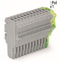 WAGO Konektor 2020-115/000-036 1vodičový pružinový Push-in CAGE CLAMP® 1,5 mm², šedá/zelenožlutá