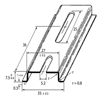 SCHMACHTL Lišta DIN 35x7,5 perforovaná šířka otvoru 5,2mm pozink pasivovaná 2000mm