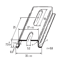 SCHMACHTL Lišta DIN 35x7,5 perforovaná 5,2mm pozink pasivovaná 1000mm