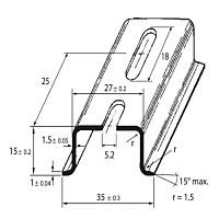 SCHMACHTL Lišta DIN 35x15 perforovaná 5,2mm pozink pasivovaná 2000mm