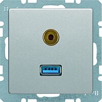 Zásuvka, USB/3,5 mm Audio, Berker Q.x, a