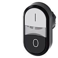 SIEMENS Dvojtlačítko 22 mm, kulaté, plast, bílá: I, černá: O