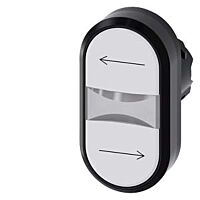 SIEMENS Dvojtlačítko 22 mm, kulaté, plast, bílá: šipka vlevo, bílá: šipka vpravo