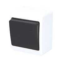 FAMATEL GALATEA Spínač střídavý č.6 10A 230V na omítku IP44 bílá/černá