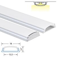 MCLED Profil AL 14x6mm, PI přisazený, mléčný difuzor, komplet, 2m