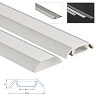 MCLED Profil AL 30x7mm, PX přisazený, mléčný difuzor, komplet, 1m