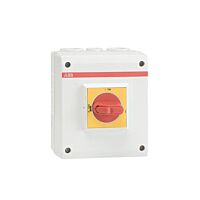 ABB Spínač OTP32BA3M IP65, žluto červená rukojeť