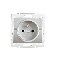 KANLUX MOWION Zásuvka LOGI 250 VAC, 16A, s ochranou kontaktů, pod omítku, 71x71mm IP20 stříbrná