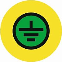 CUPRO Tabulka 30A-znak uzemnění-zeleno/žlutá 20mm F, samolepící