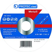 PROTEC Sada řezacích kotoučů na ocel PGTM115 korund 5ks v balení