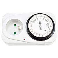 SOLIGHT Hodiny spínací ZS 10 se zásuvkou denní 16A 230V IP20