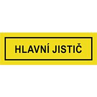 CUPRO Tabulka"HLAVNÍ JISTIČ" malá(2,5x7,5) samolepící