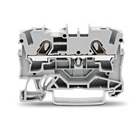 WAGO Svorka 2004-1201, 2vodičová průchozí, boční a středový popis, na DIN lištu 35 × 15 a 35 × 7,5, push-in CAGE CLAMP®, 4 mm², šedá