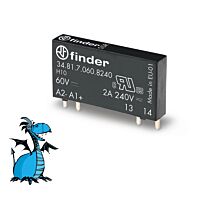 FINDER Relé 34.81.7.060.8240, 1Z/230V AC/2A, 60V DC