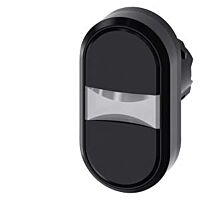 SIEMENS Dvojtlačítko 22 mm, kulaté, plast, černá, černá