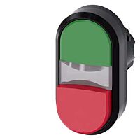 SIEMENS Dvojtlačítko 22 mm, kulaté, plast, zelená, červená
