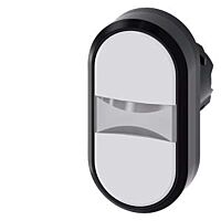 SIEMENS Dvojtlačítko osvětlené, 22 mm, kulaté, plast, bílá, bílá barva