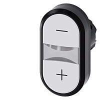 SIEMENS Dvojtlačítko osvětlené, 22 mm, kulaté, plast, bílá barva