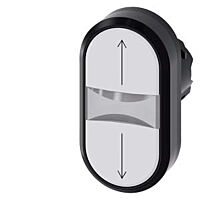 SIEMENS Dvojtlačítko osvětlené, 22 mm, kulaté, plast, bílá: šipka nahoře/dole