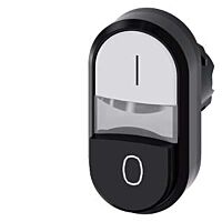 SIEMENS Dvojtlačítko osvětlené, 22 mm, kulaté, plast, bílá: I, černá: O