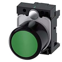 SIEMENS Tlačítko, 22 mm, kulaté, plast, zelené, knoflík stiskací