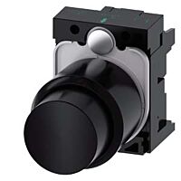 SIEMENS Tlačítko, 22 mm, kulaté, plast, černá barva, knoflík stiskací