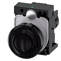 SIEMENS Hlásič akustický, 22 mm, kulatý, plast, černá barva, nepřerušovaný tón 2,4 kHz AC110V