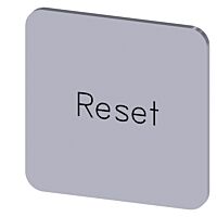 SIEMENS Štítek popisný 22 x 22 mm, štítek stříbrný, popisek RESET