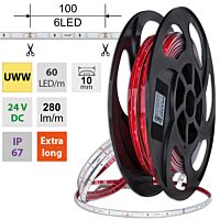 MCLED Pásek LED SMD2835 UWW, 60LED/m, 4,8W/m, DC 24V, 280lm/m, CRI90, IP67, 10mm, 50m