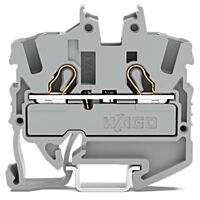 WAGO Svorka 2052-1201 2vodičová průchozí Mini, s ovládacími otvory 2,5 mm², šedá
